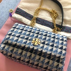 Tory Burch KIRA CHEVRON TWEED SMALL CONVERTIBLE SHOULDER BAG